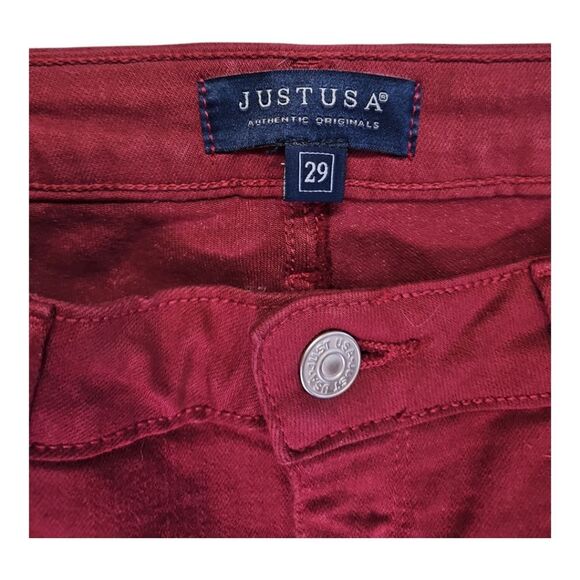 JustUSA Maroon Red Skinny Stretch JeansSize 29 - Picture 4 of 9